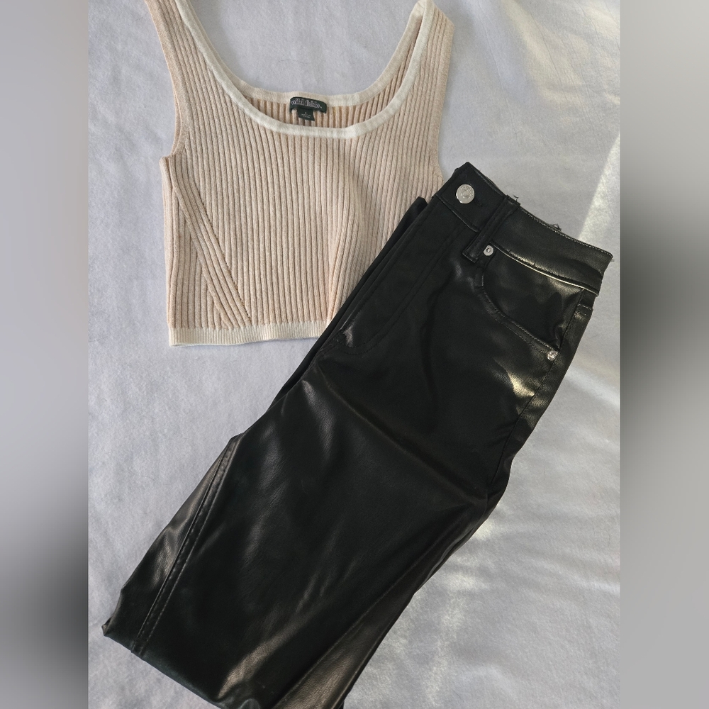 H&M Divided  - Black Faux-Leather Pants